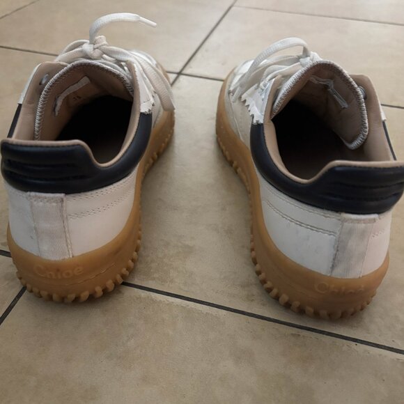 Chloe Franckie gum sole sneakers in white and black - Picture 4 of 9